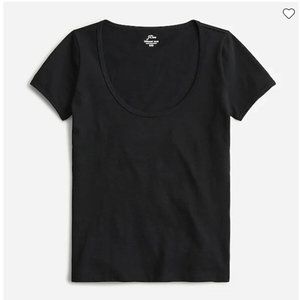 J.Crew '90s Cropped Organic Slub cotton Scoopneck T-Shirt S NWT black